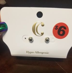 Silver ball earrings
